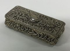 An embossed silver hinged top box. Birmingham. App