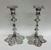 A good rare pair of Georgian six shell silver tape