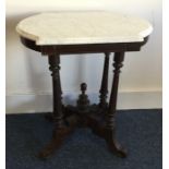 A Continental marble top occasional table on four