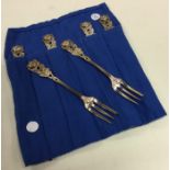 A set of six Continental hors d'oeuvres forks cont