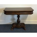 A Victorian mahogany single pedestal tea table on