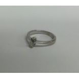 A small diamond single marquise shaped ring. Appro