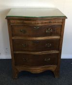 A 20th Century mahogany bow front chest with three