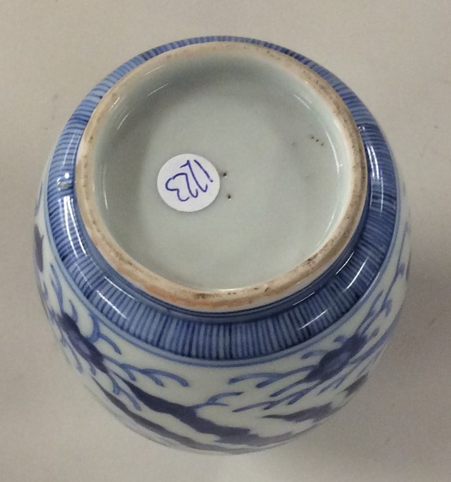 A Chinese blue and white bottle shaped vase decora - Image 3 of 3