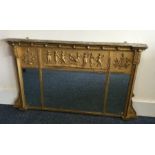 A stylish gilt over mantle mirror decorated with f