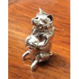 A silver plated vesta in the form of a pig. Est. £