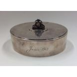 GEORG JENSEN: A good oval silver hinged top box wi
