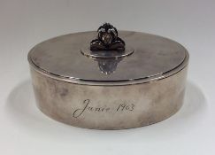 GEORG JENSEN: A good oval silver hinged top box wi