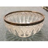 A silver mounted cut glass fruit bowl. London. By