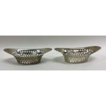 A pair of Edwardian silver boat shaped bonbon dish