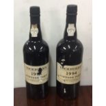 Two x 75 cl bottles of Cockburn's Late Bottled Vin