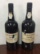 Two x 75 cl bottles of Cockburn's Late Bottled Vin