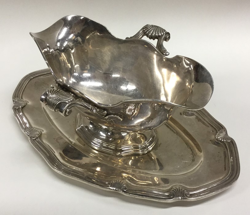 A good Continental silver double lipped sauce boat