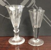 A small plain Georgian tapering drinking glass on