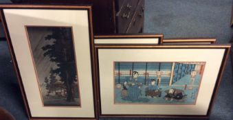 A group of four Chinese pictures decorated with fi