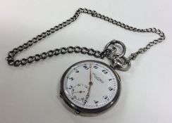A Continental silver open faced pocket watch on si