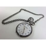 A Continental silver open faced pocket watch on si