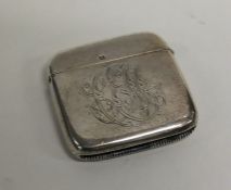 A large silver hinged vesta case. Sheffield 1898.