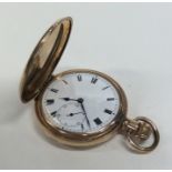 A gent's gilt metal Hunter pocket watch. Est. £50
