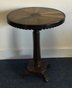 A Continental circular pedestal table, the top dec