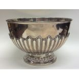 A good Georgian half fluted silver rose bowl of ty