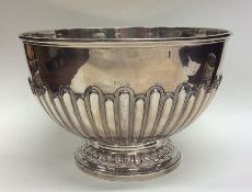 A good Georgian half fluted silver rose bowl of ty