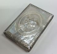 A finely carved MOP rectangular hinged top silver