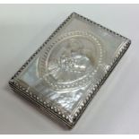 A finely carved MOP rectangular hinged top silver