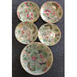 A group of five Canton plates. Est. £20 - £30.