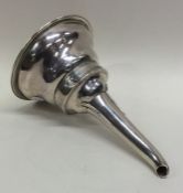 An 18th Century silver wine funnel with reeded top