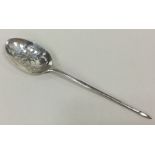 An 18th Century Georgian silver mote spoon, the bo