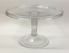 A large Georgian glass tazza with lipped rim to ho
