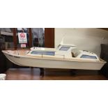A large model pond yacht in the form of a cruiser
