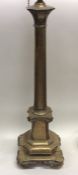 A good large Antique brass candlestick converted f