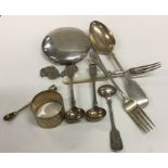 A bag containing silver cutlery etc. Approx. 224 g
