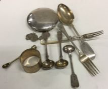 A bag containing silver cutlery etc. Approx. 224 g