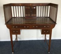 A good quality Edwardian mahogany four drawer desk