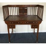 A good quality Edwardian mahogany four drawer desk