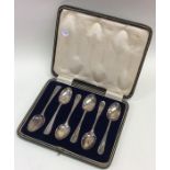 A set of five silver rat tail pattern teaspoons to