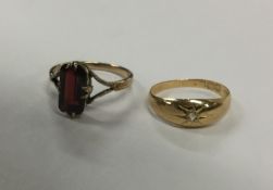 An 18 carat gold diamond gypsy set ring together w