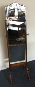 A mahogany mounted dressing mirror on stand. Est.