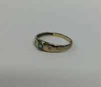 A small gold gypsy set ring. Approx. 1 grams. Est.