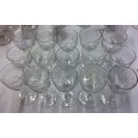 A group of fifteen Edwardian etched sherry glasses