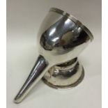 A heavy George III silver wine funnel with crested