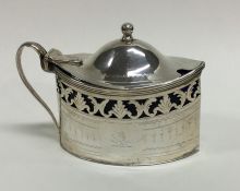 A George III silver pierced mustard with hinged to