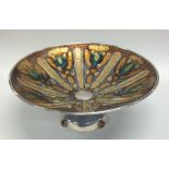 A European silver and enamelled fruit bowl of styl