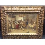 18TH CENTURY DUTCH SCHOOL (?): A gilt framed and g