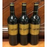 Three x 750 ml bottles of Château Brane-Cantenac G