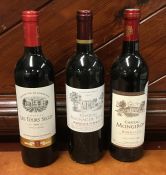 Three various 750 ml bottles of French red Bordeau