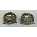 A pair of chased Victorian silver salts. London. B